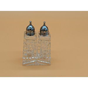 Vintage Salt and Pepper Art Deco Shakers Cut Glass Atomic